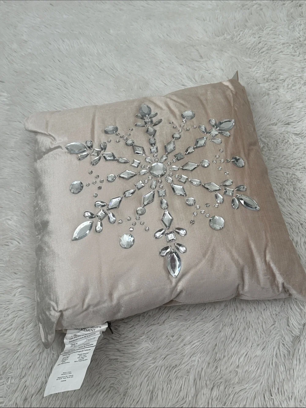 🌴 NWT Pier 1 Faux Gemstone Velvet Winter/Christmas Throw Pillow